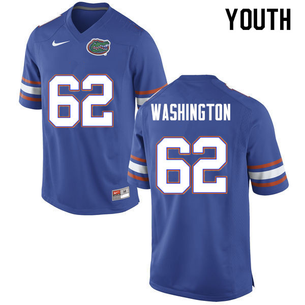 Youth #62 James Washington Florida Gators College Football Jerseys Sale-Blue